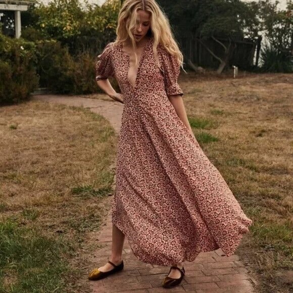 Doen Laurel Dress Rust Bellflower Blossom